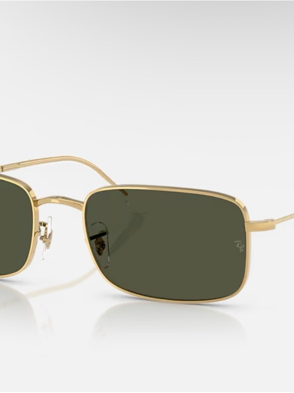 Ray-Ban Gold Frame Sunglasses with Dark Green Lenses